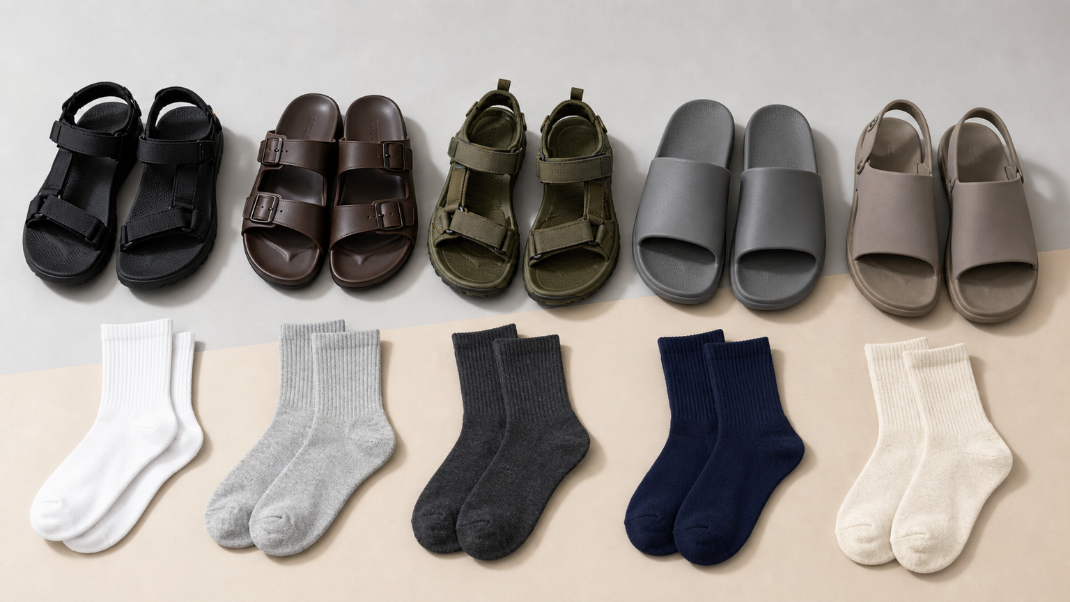 【厳選10アイテム】靴下に合わせるサンダルとソックス候補